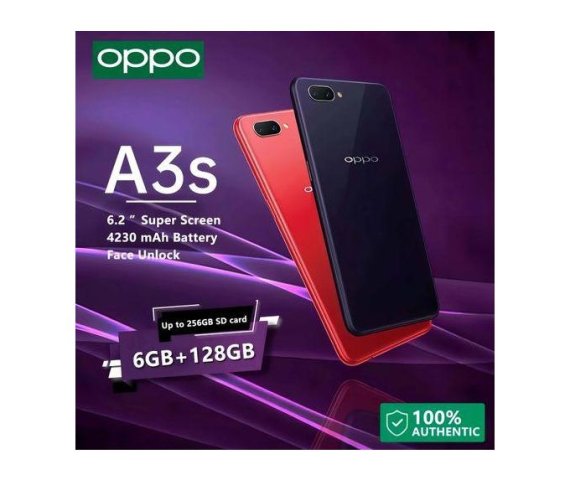 Oppo A3S Blue – Brand New at Discounted Price, 3G/4G, 32GB/64GB Storage, 6.2-inch Display, 4G & Wi-Fi Enabled, Original Android Smartphone, Affordable Mobile, Includes Free…