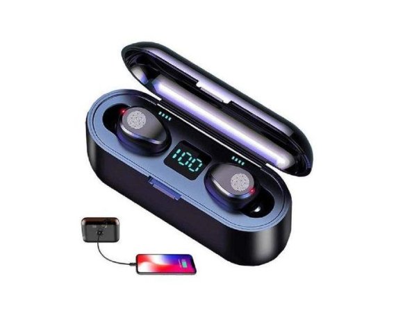 Oraimo Air 12 Pro Bluetooth Earbuds with Fingerprint Feature and Built-in Power Bank – Black