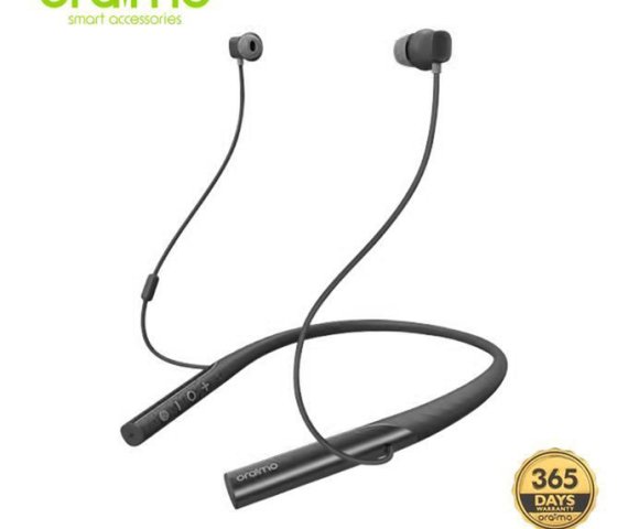 Oraimo Necklace Pro HeavyBass Hybrid ANC Wireless Earbuds with Clear Call Feature – Black