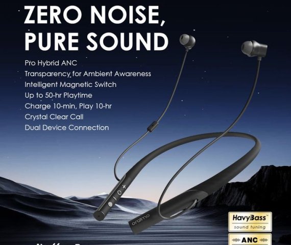 Oraimo Pro ANC Wireless Headphones with Necklace Design