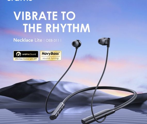 Oraimo Wireless Headphones Lite with Call Vibration – Black Necklace Style