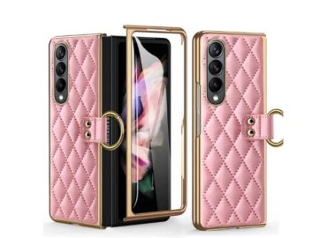 Pink Case for Galaxy Z Fold 2 with Built-in Screen Protector and Holder