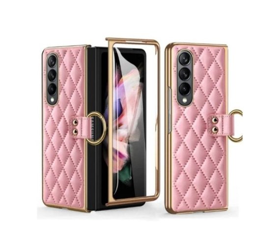 Pink Case for Galaxy Z Fold 2 with Built-in Screen Protector and Holder