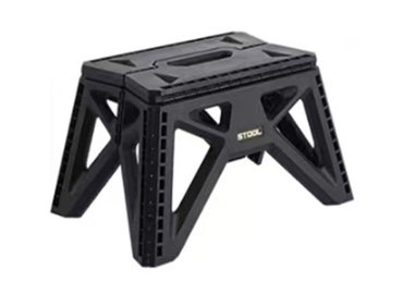 Portable Black PP Folding Stool for Outdoor Camping with Carry Handle – Size L 6901-S – Model tvx19907