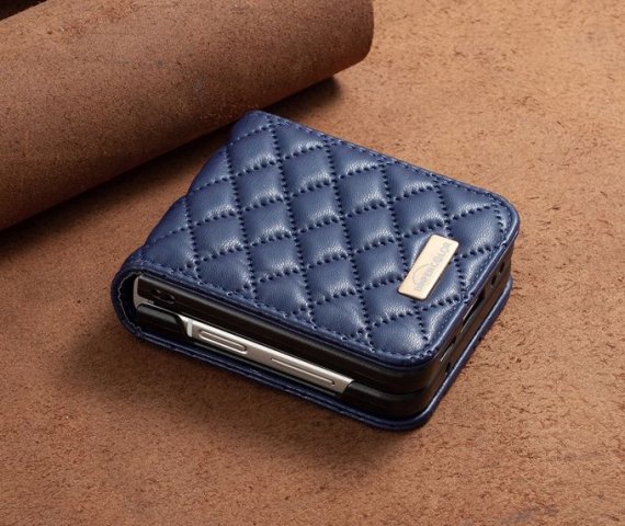 Premium Leather Case for Samsung Galaxy Z Flip 4 3 5G – Blue