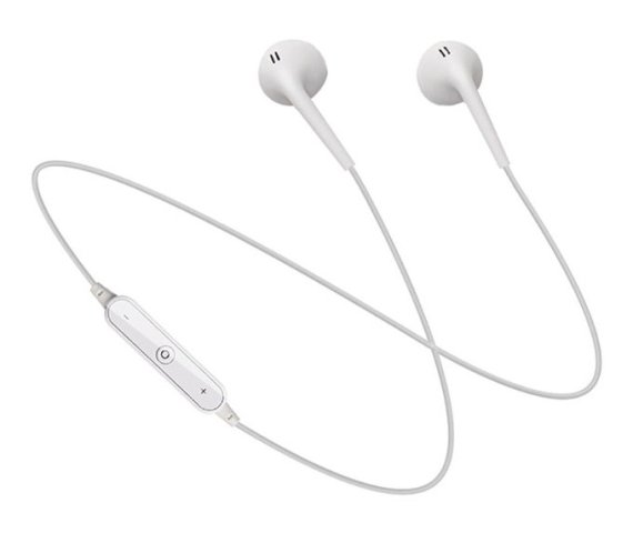 S6 Wireless Bluetooth Sports Earphones for iPhone, Xiaomi, and Huawei with Microphone (White)