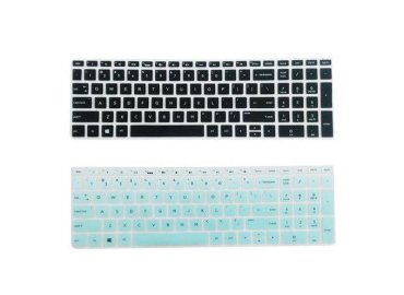 Set of 2 Black Thin Silicone Keyboard Covers for Laptops