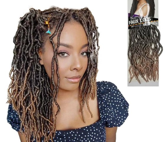 Set of 3 – 18-Inch Brown Faux Locs Hair Extensions – Model ghx2892