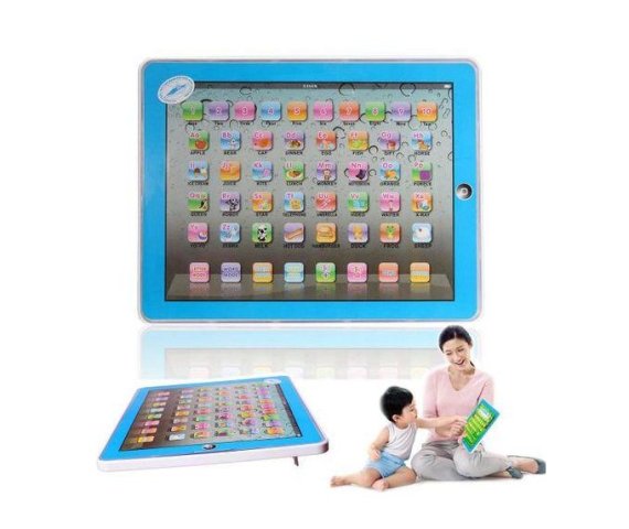 Set of 3 Blue Educational Touch Tablets for Children’s English Learning