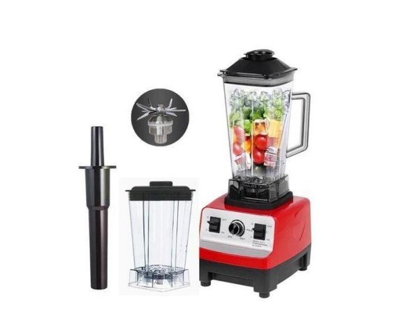 Silver Crest 2-in-1 High-Power Commercial Blender – 2.0L, 4500W-9000W – Black/Red