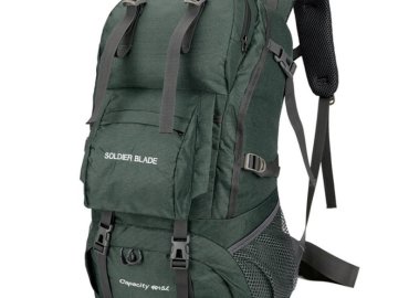 SPACIOUS WATERPROOF CAMPING BACKPACK (11.8” W x 7.1” D x 19.7” H) – DARK GREEN – Model: TVX11818