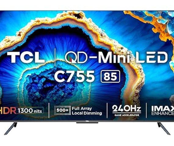TCL 85-Inch 4K Ultra HD Smart QD-Mini LED Google TV Model 85C755