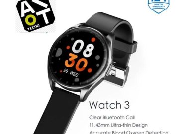 TECNO Watch 3 – Bluetooth 5.3 Smart Health Tracker – IP68 Water & Dust Resistant – Black + 13-Month Warranty