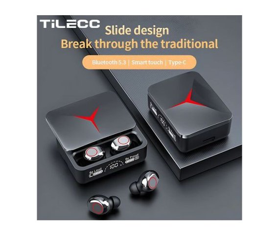 TiLECC Bluetooth 5.3 Wireless Earbuds with Slide Cover and Extended Battery Life