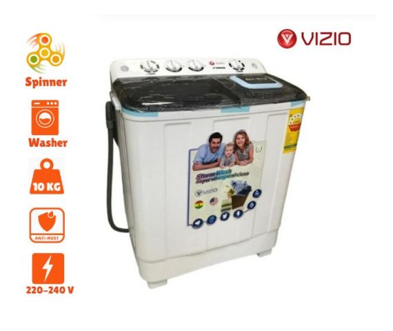 Vizio 12WMTL – 10kg Twin Tub Semi-Automatic Washing Machine – White