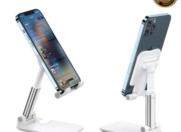 White Foldable Desktop Phone Holder Stand