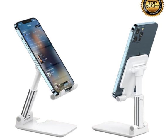 White Foldable Desktop Phone Holder Stand