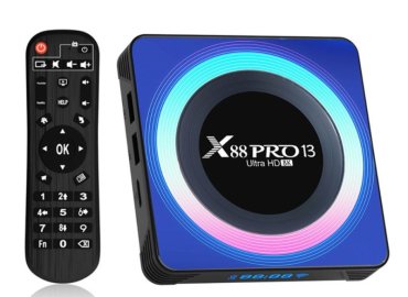 X88 Pro 13 Android 13.0 Smart TV Box – 4GB RAM, 64GB Storage, Ultra HD 8K, Includes Remote Control, UK Plug